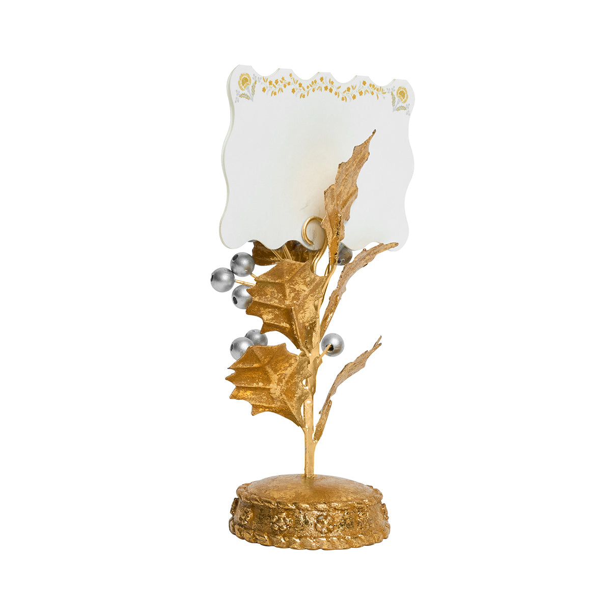Forest Walk Holly Place Card Holder - Gold/Silver - Image 3