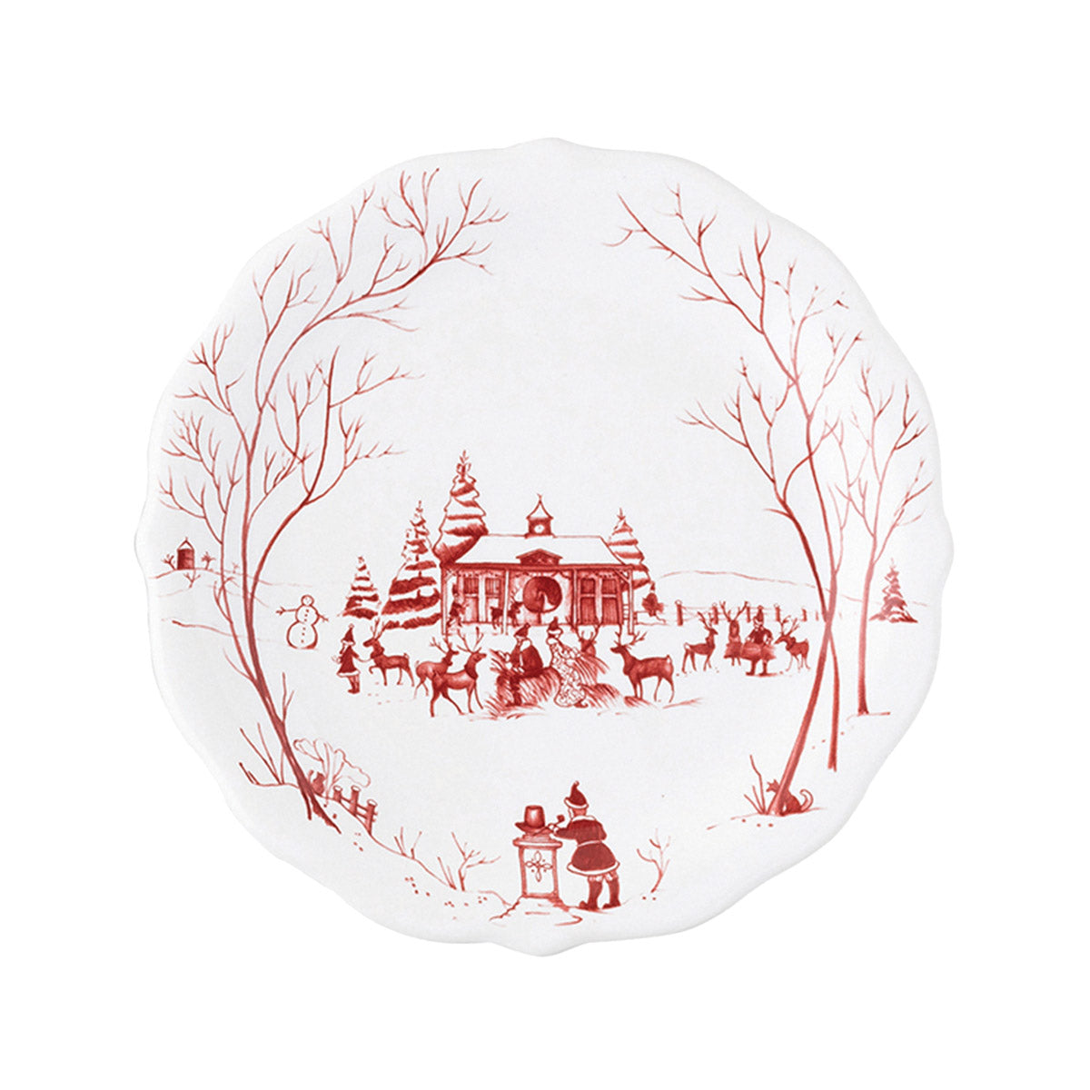 Country Estate Winter Frolic Party Plate Assorted Set/4 - Ruby - Image 6