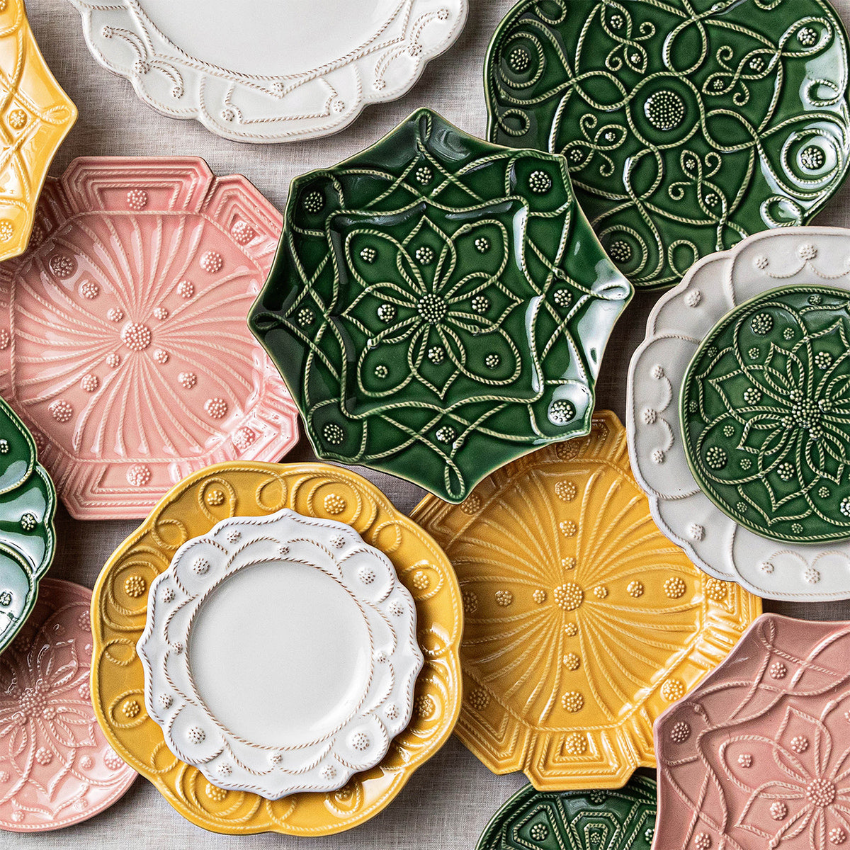 Jardins du Monde Dessert/Salad Plate Assorted Set/4 - Basil - Image 6