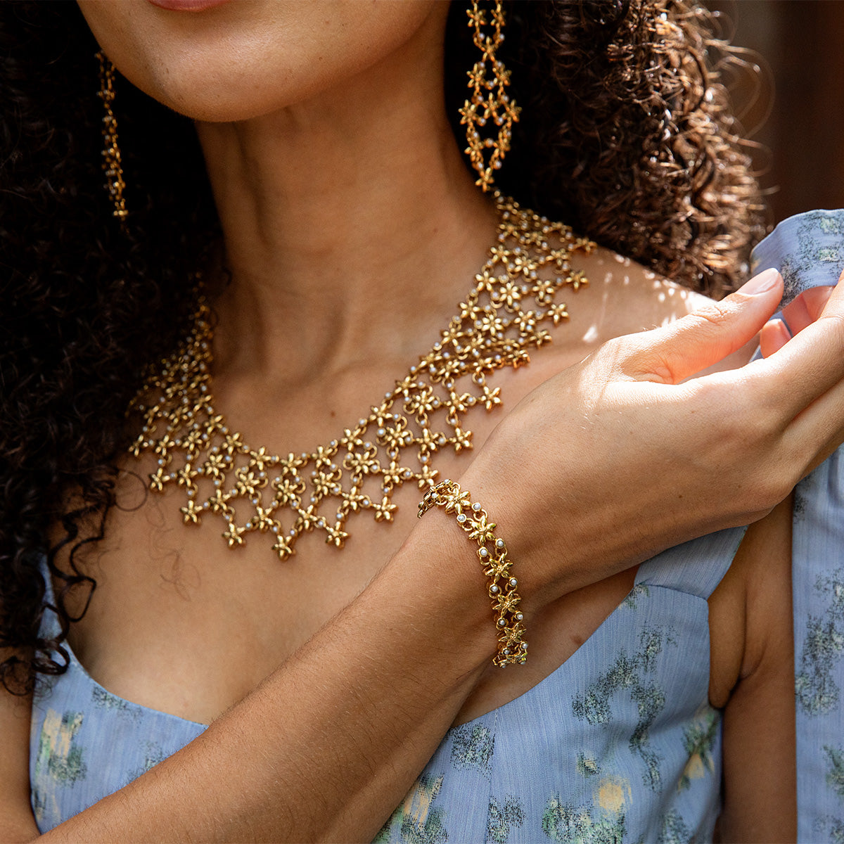 Jasmine Bracelet. 7+2 - Pearl White - Image 4
