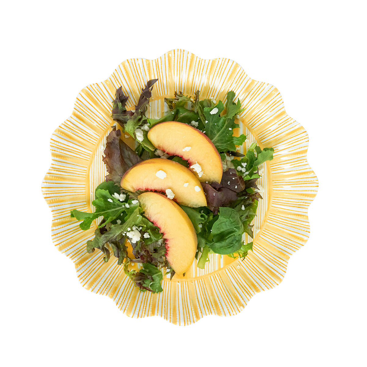 Cabana Stripe Melamine Dessert/Salad Plate Set/4 - Sunshine - Image 2