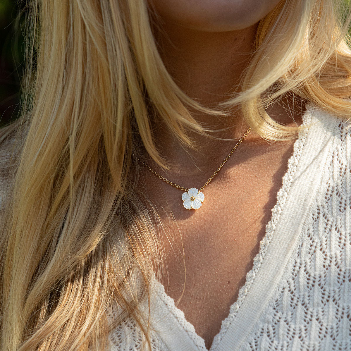 Mermaid Garden Petite Station Necklace. 16 - MOP - Image 4