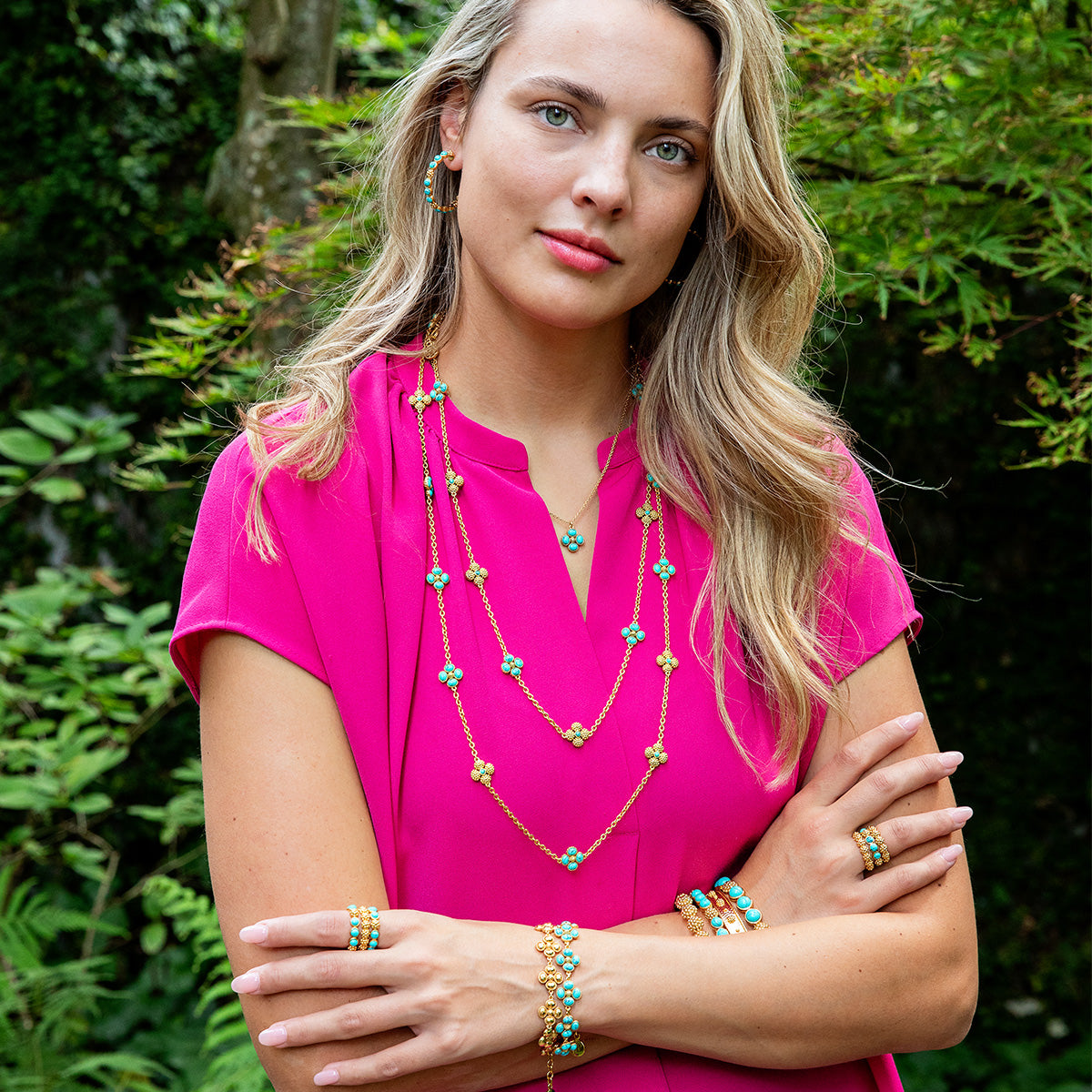 Berry Clover Double Sided Necklace. 34 - Turquoise - Image 6