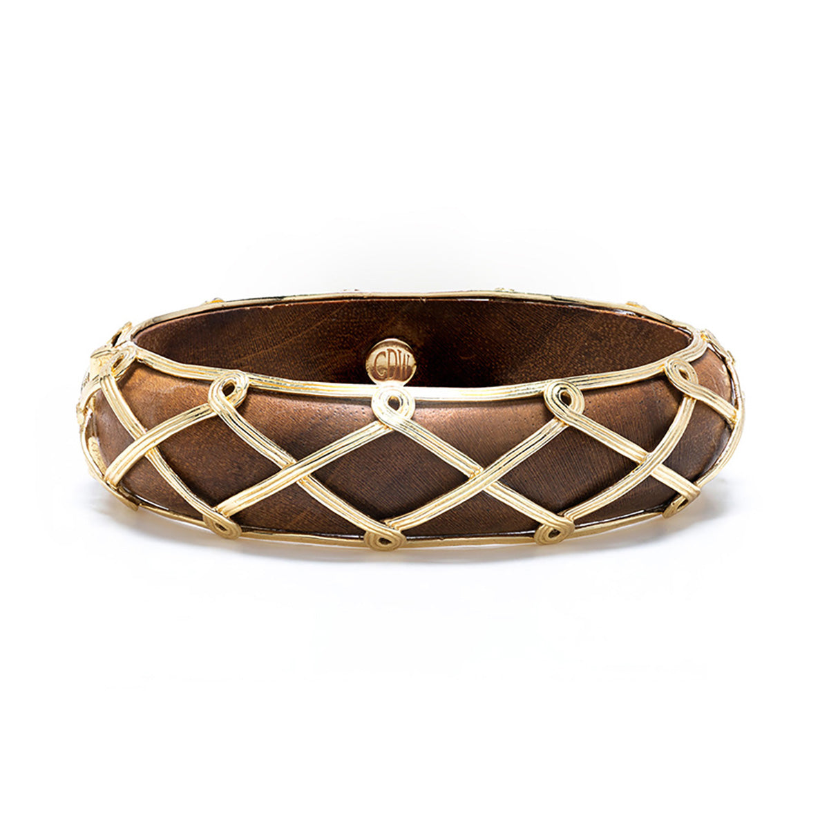 Earth Goddess Hinged Bangle - Teak