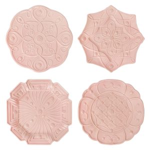 Jardins du Monde Dessert/Salad Plate Assorted Set/4 - Blush