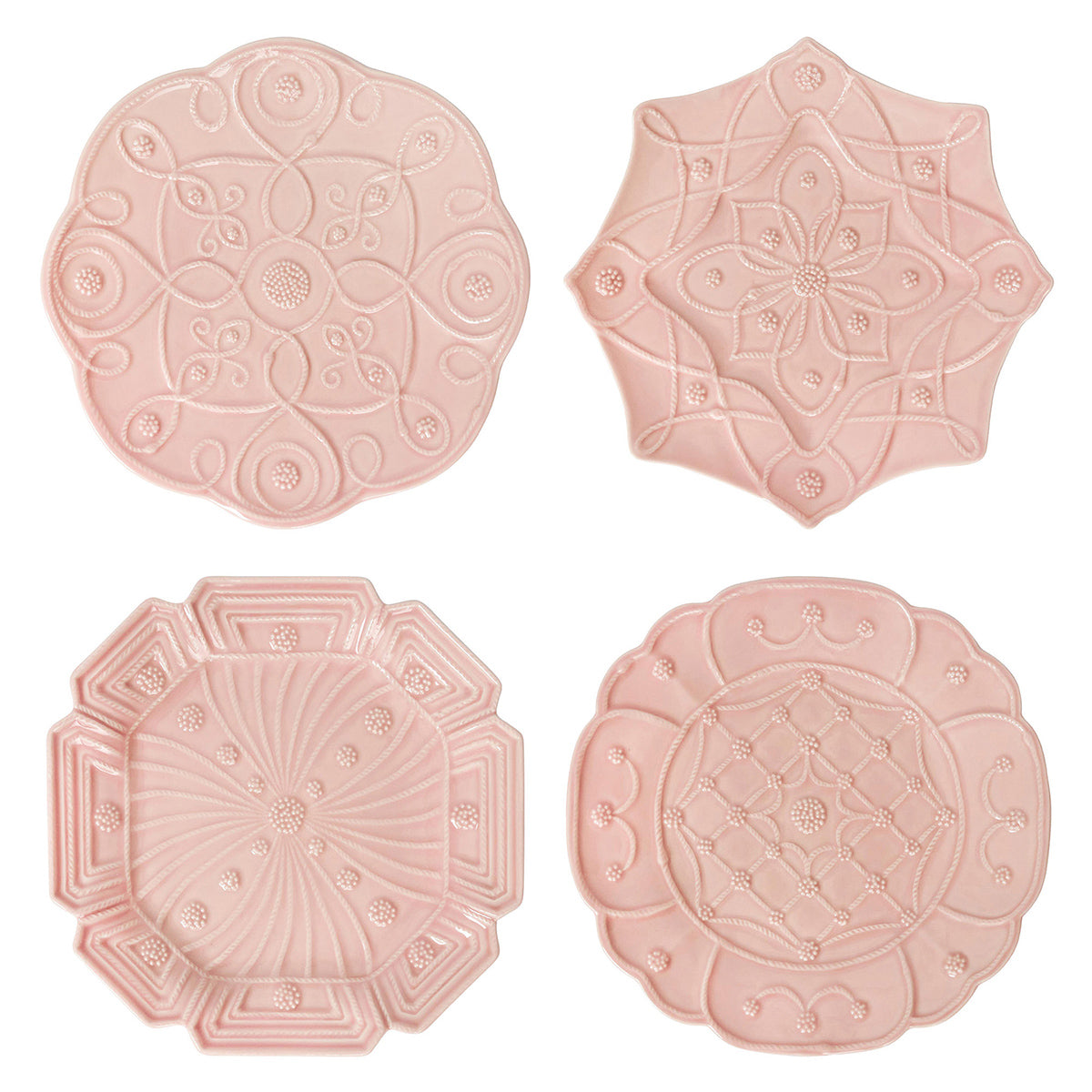 Jardins du Monde Dessert/Salad Plate Assorted Set/4 - Blush
