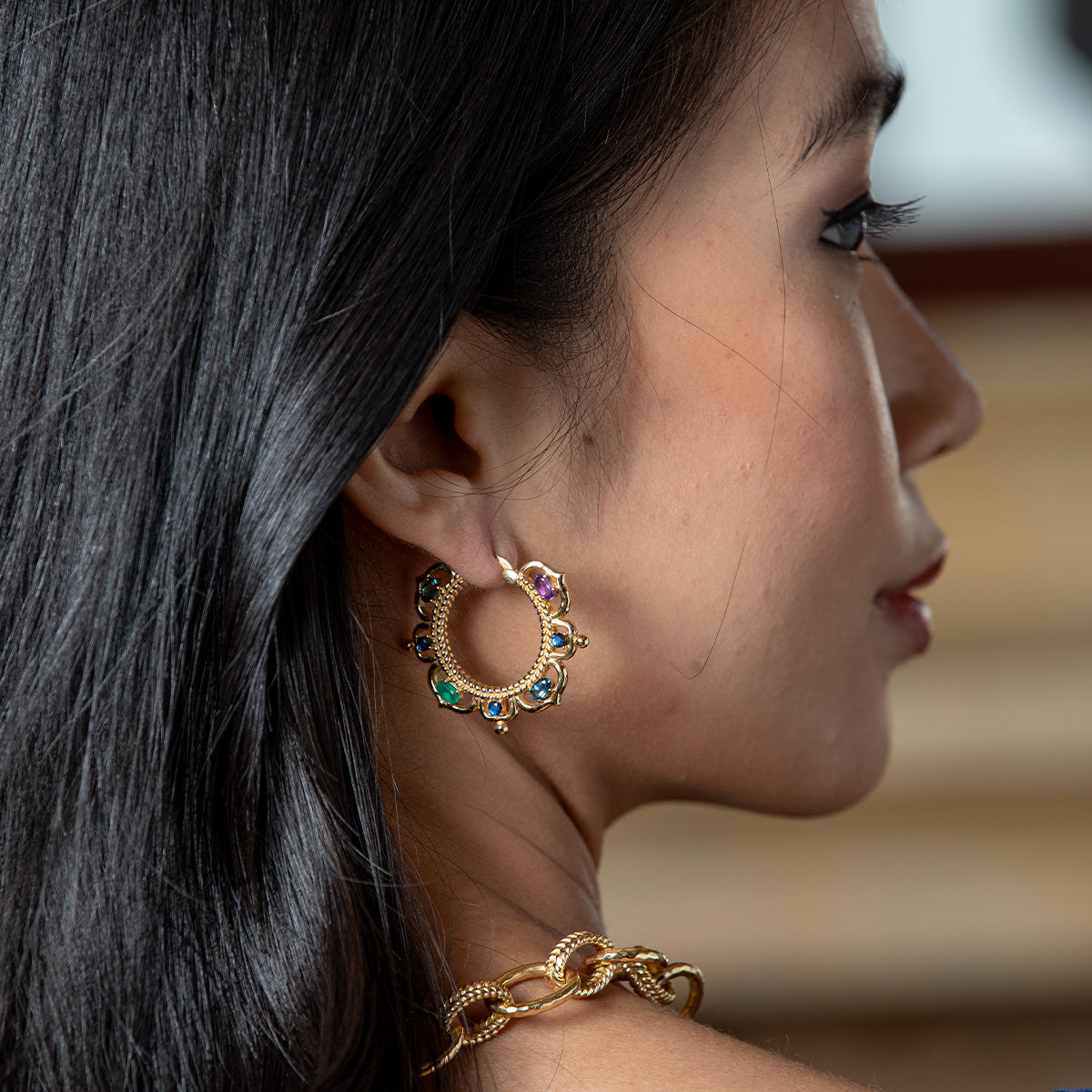 Contessa Hoop Earrings - Multi - Image 2