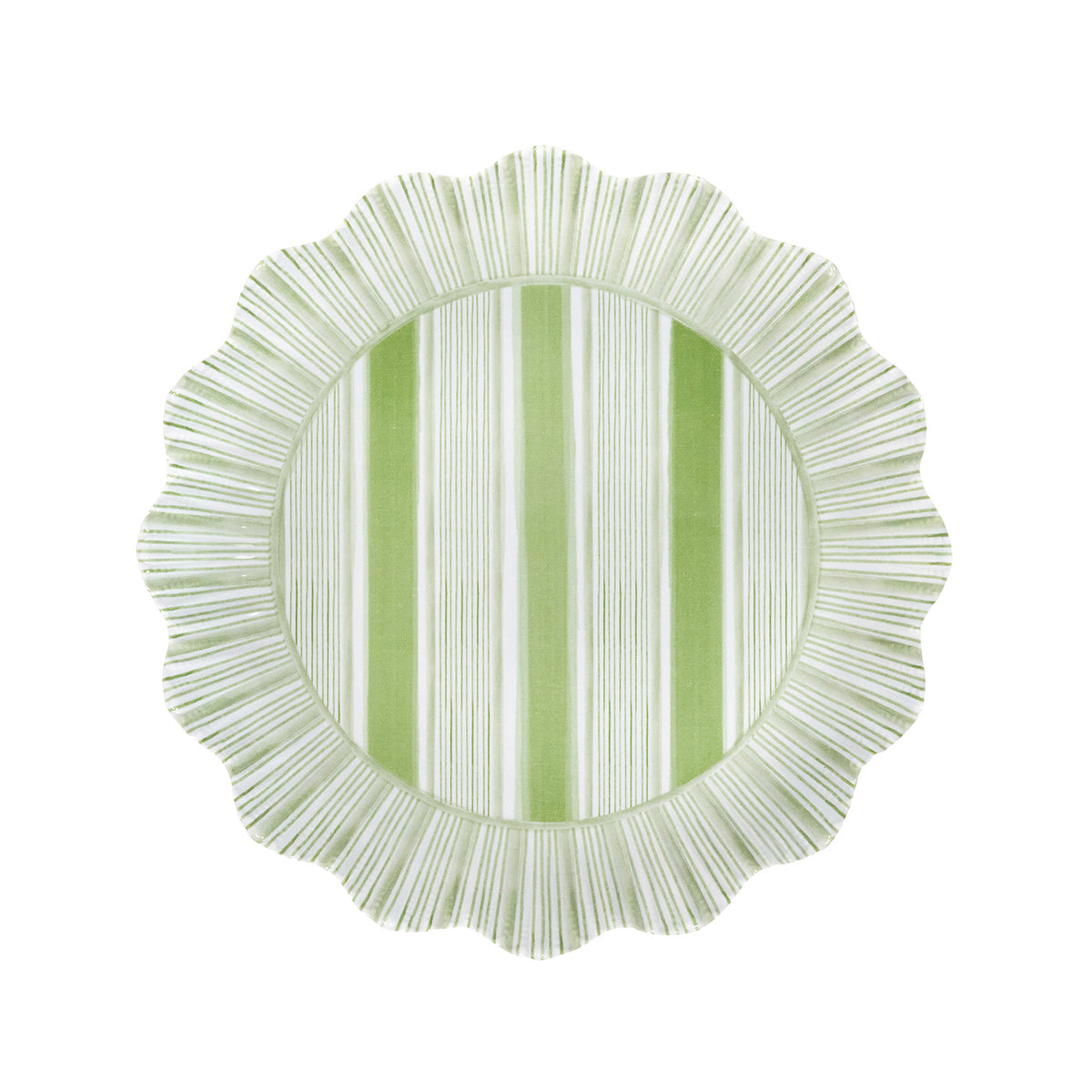 Cabana Stripe Melamine Dessert/Salad Plate Set/4 - Seagrass - Image 3