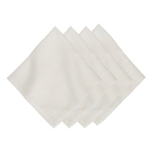 Berry Scallop Napkin Set/4 - White