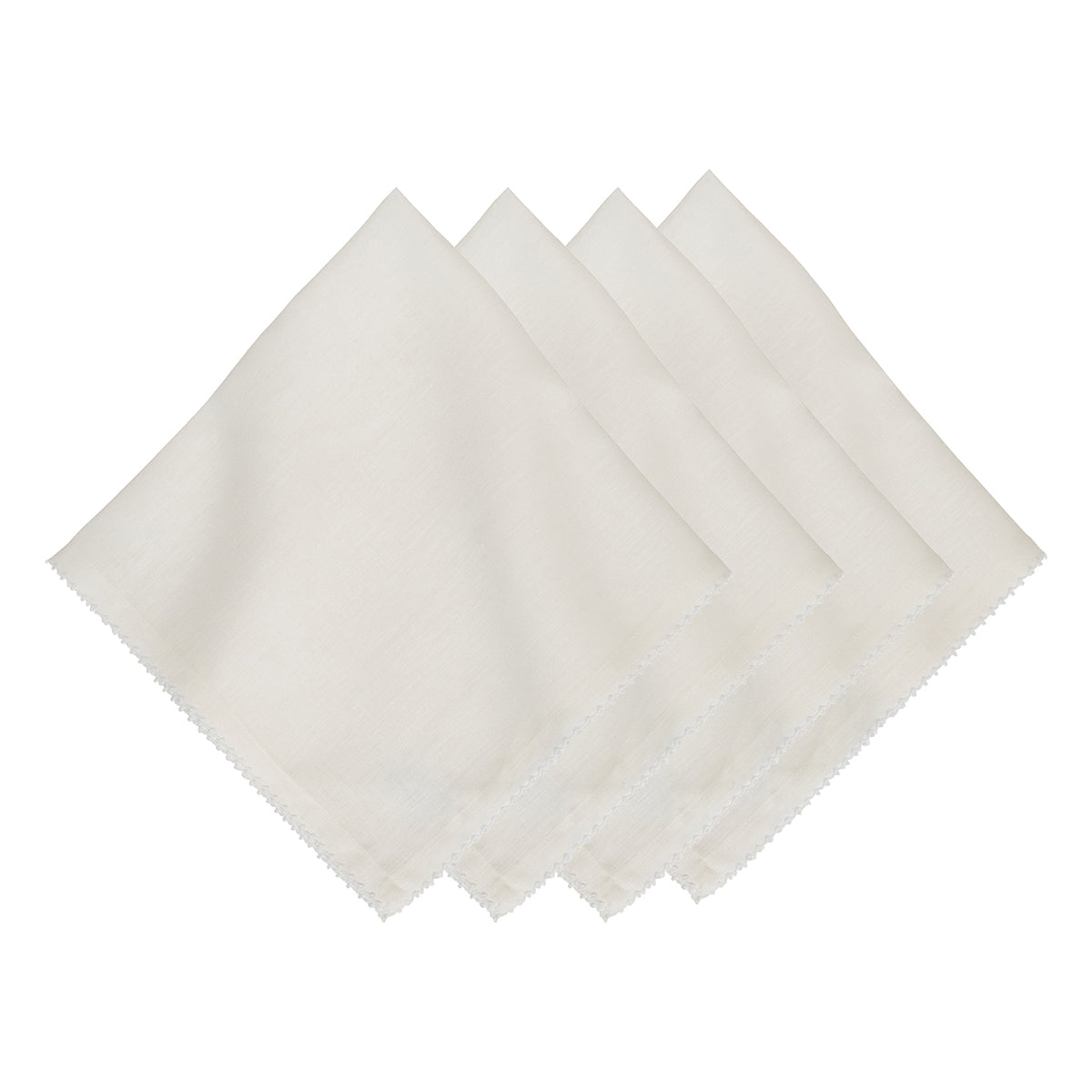 Berry Scallop Napkin Set/4 - White