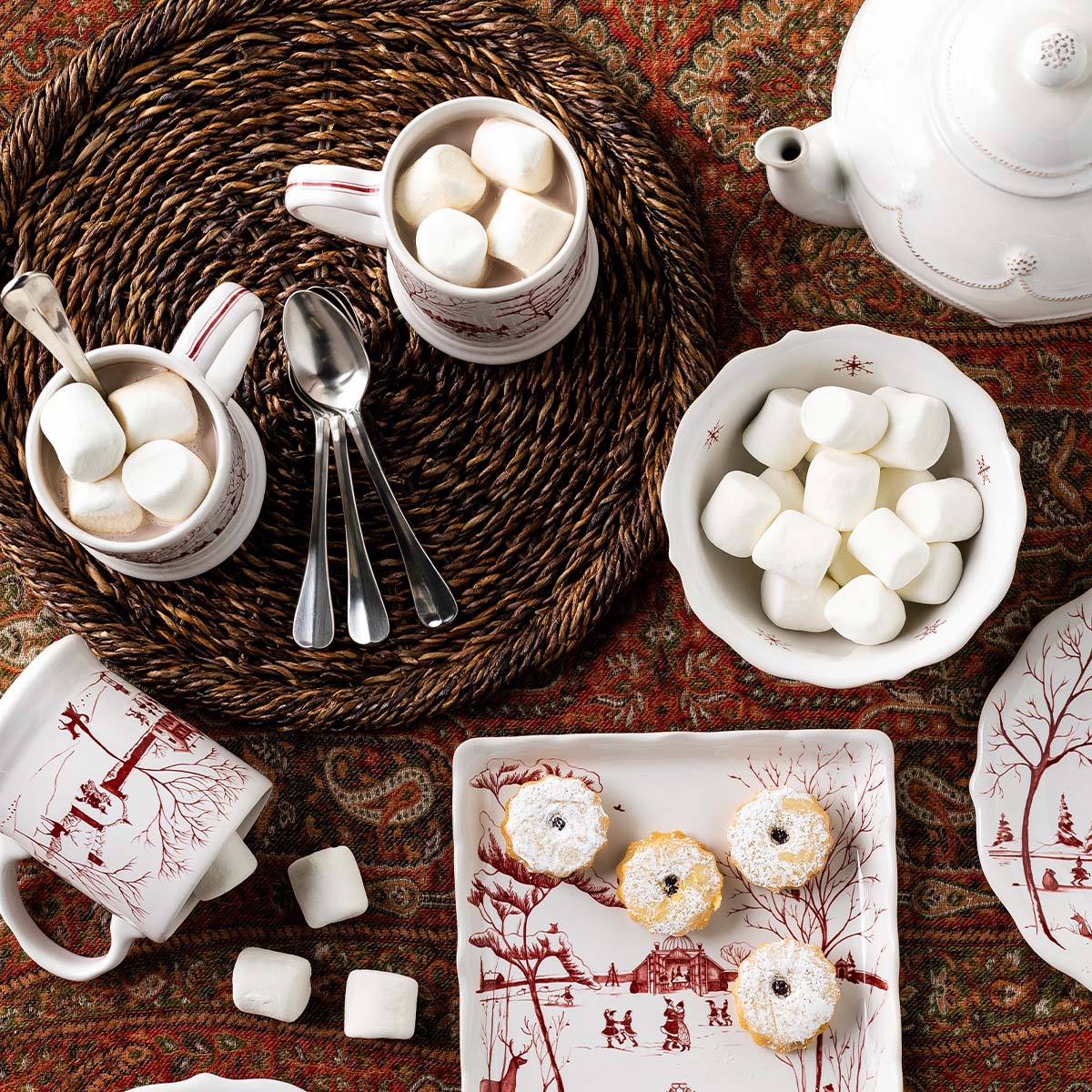 Country Estate Winter Frolic Cereal/Ice Cream Bowl - Ruby - Image 5