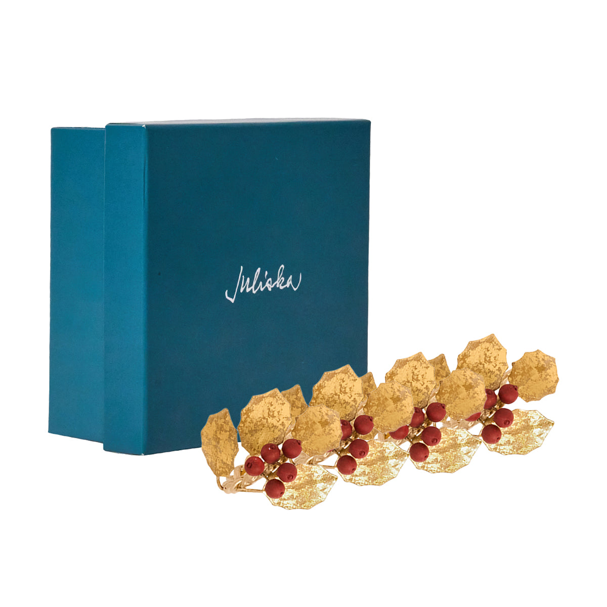 Forest Walk Holly with Berries Napkin Ring Set/4 - Multi - Image 2