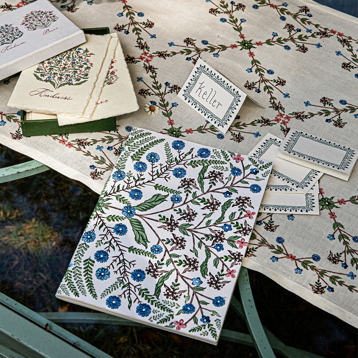 Villa Seville Embroidered 7 x 10 Paper Journal - Chambray - Image 3