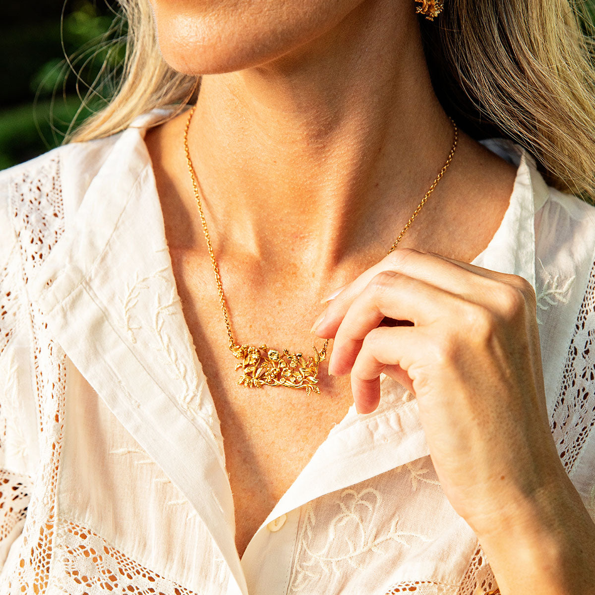 Meadow Cluster Necklace. 16 - Gold - Image 4