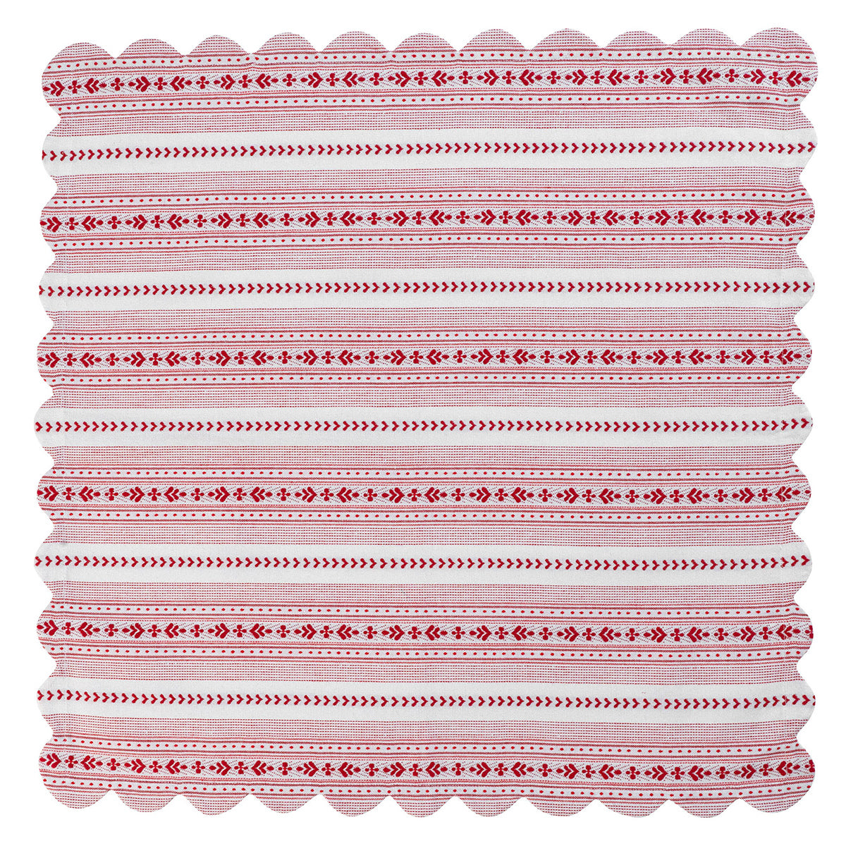 Villa Stripe 52 Square Tablecloth - Red