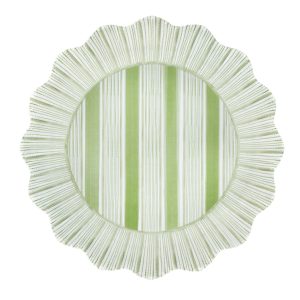 Cabana Stripe Melamine Dinner Plate Set/4 - Seagrass
