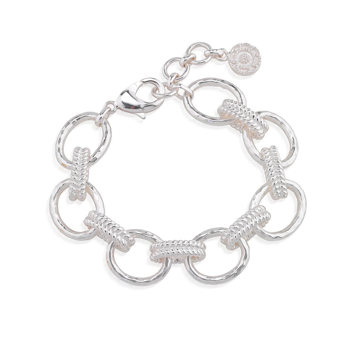 Cleopatra Regal Link Bracelet. 7+1.5 - Silver