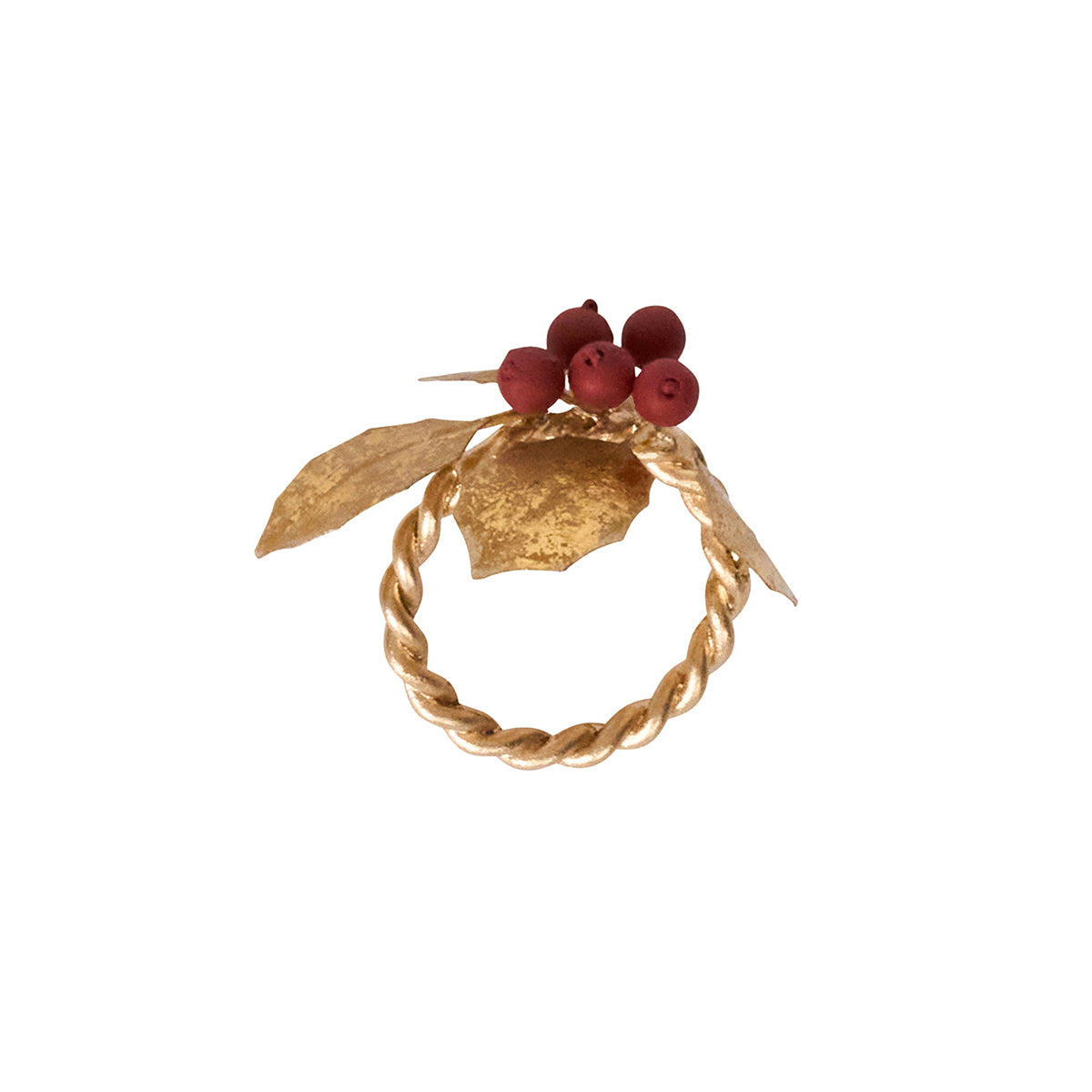 Forest Walk Holly with Berries Napkin Ring Set/4 - Multi - Image 4
