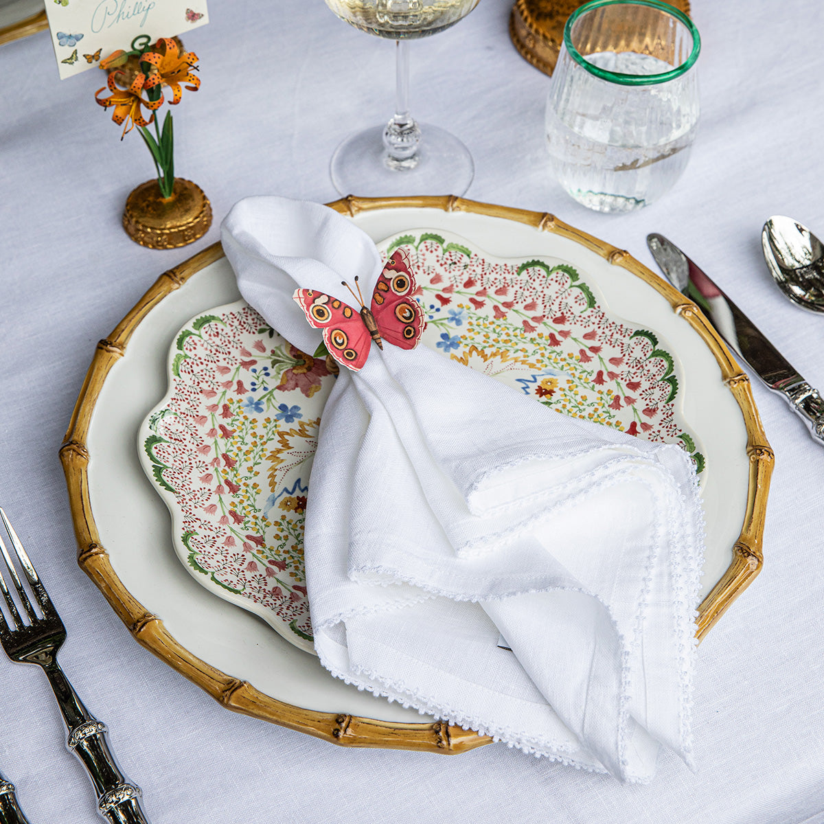 Meadow Walk Butterfly Napkin Ring Assorted Set/4 - Multi - Image 9