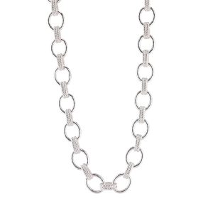 Cleopatra Regal Link Necklace. 16+2 - Silver