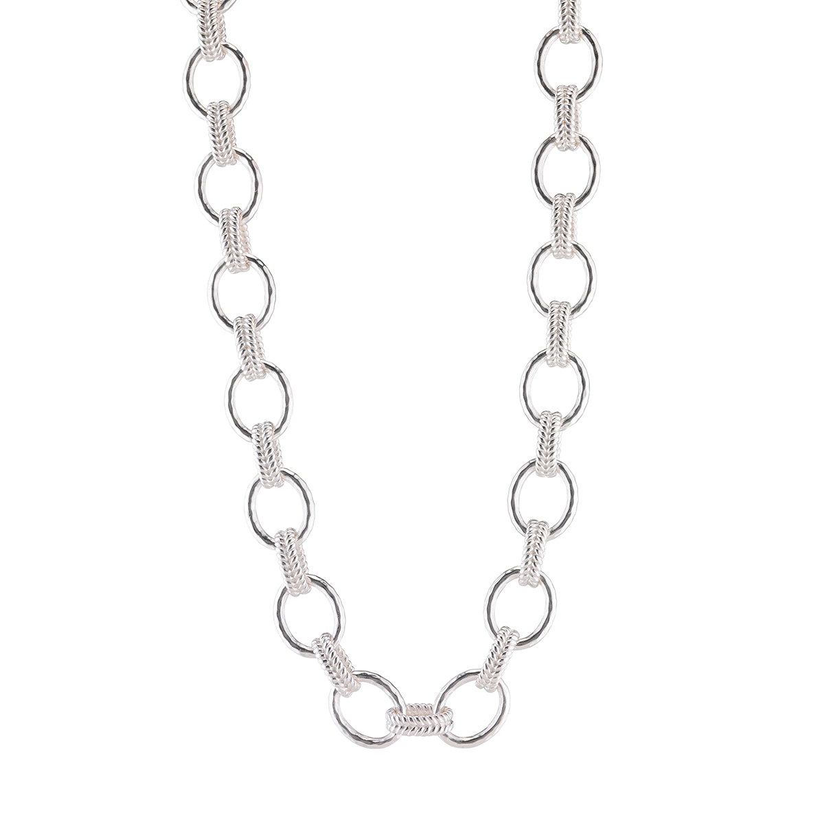 Cleopatra Regal Link Necklace. 16+2 - Silver