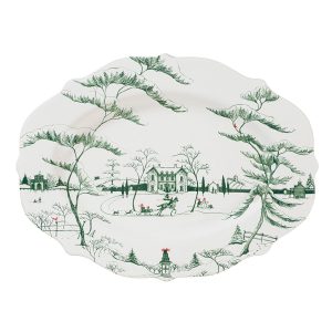 Country Estate Winter Frolic 18 Platter - Evergreen