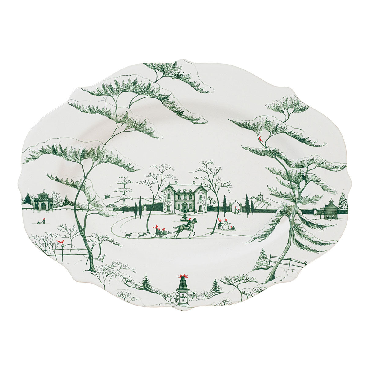 Country Estate Winter Frolic 18 Platter - Evergreen