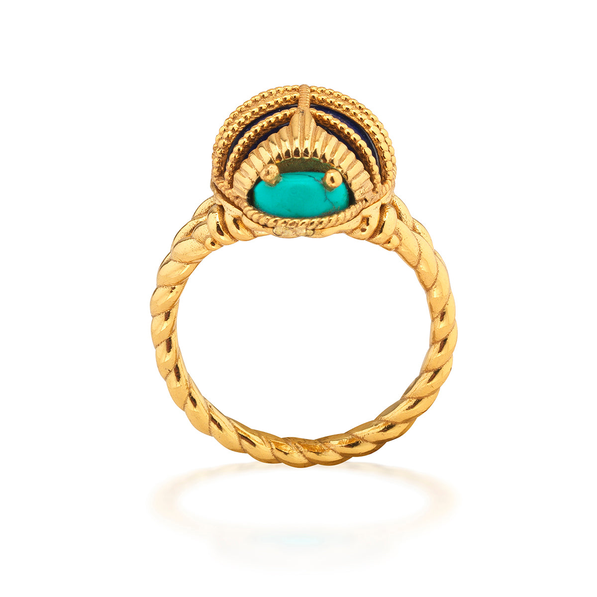 Scarab Petite Ring - Turquoise/Lapis - Image 3