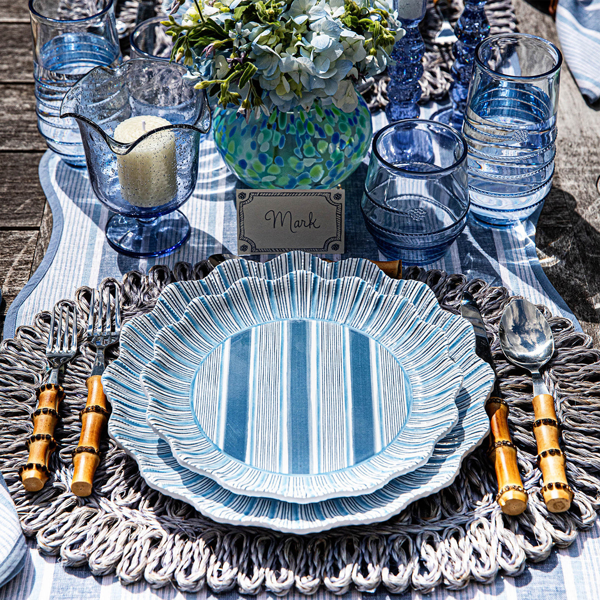Straw Loop Oval Placemat - Chambray - Image 3