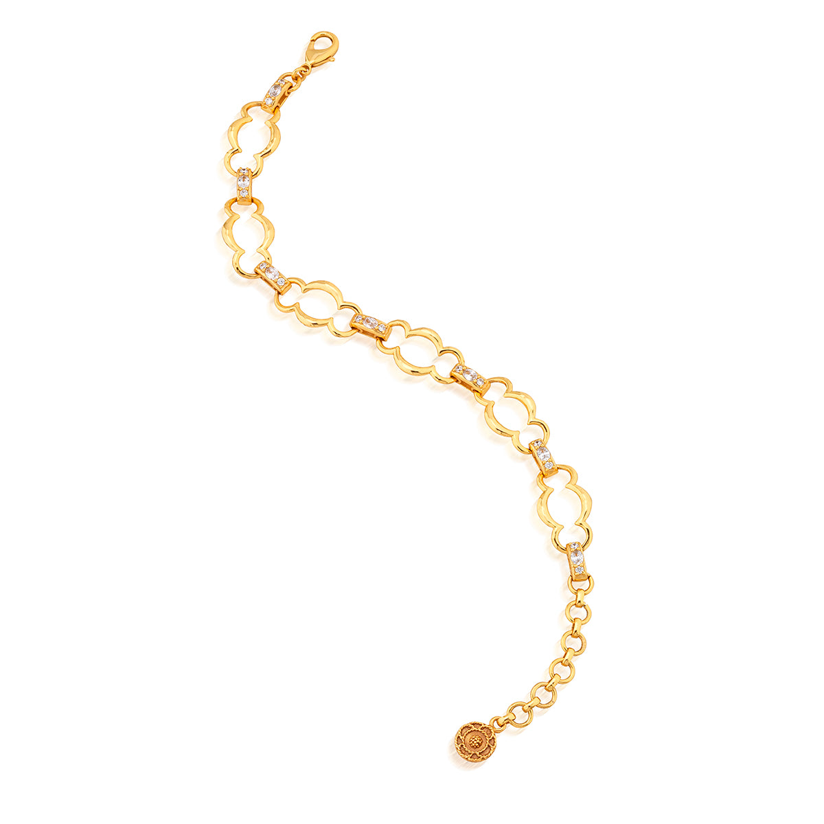 Maharani Grande Chain Bracelet. 7.5+2 - Clear Cubic Zirconia - Image 4