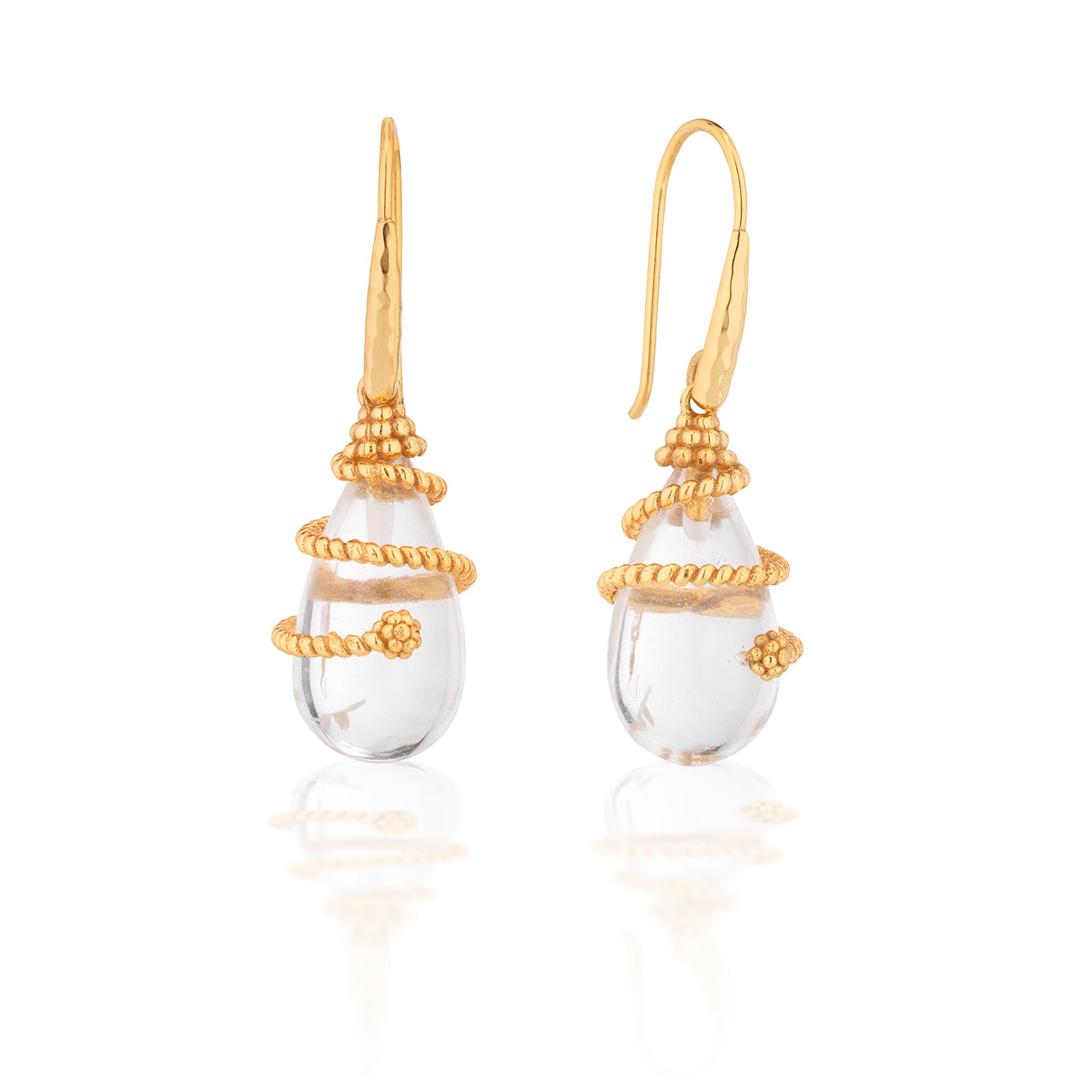 Lily Drop Earrings - Clear Quartz