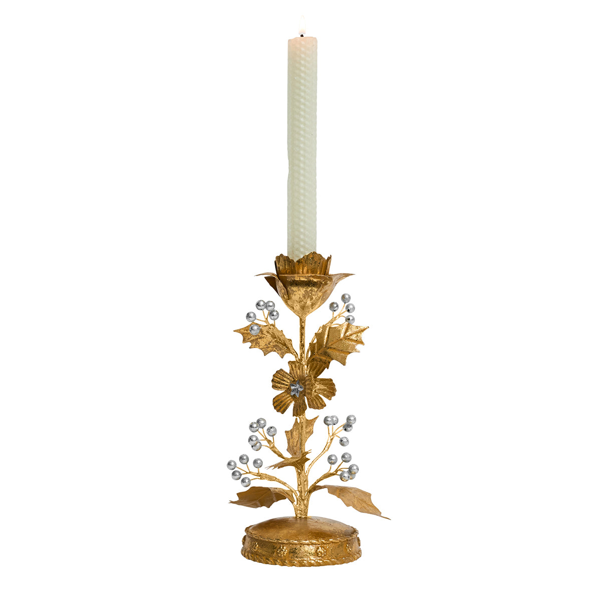 Forest Walk Holly 9 Candlestick - Gold/Silver - Image 2