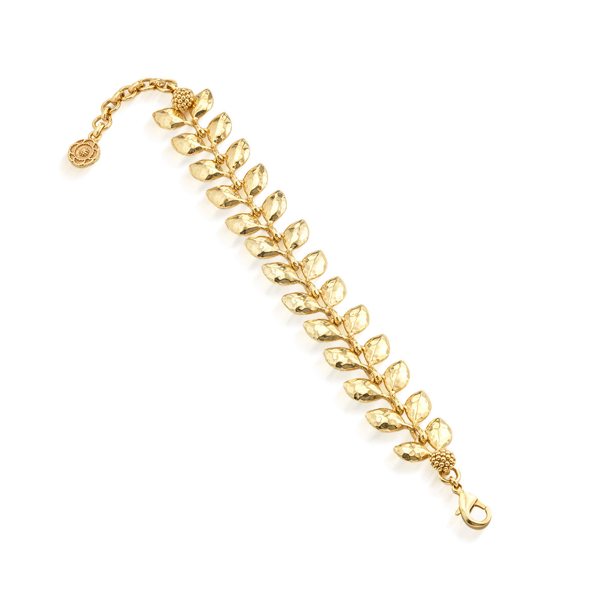 Golden Laurel Link Bracelet. 7+2 - Gold - Image 3