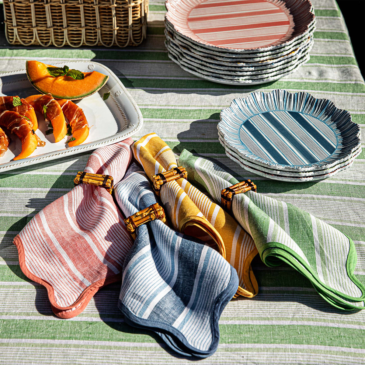Cabana Stripe Napkin Set/4 - Ocean - Image 6