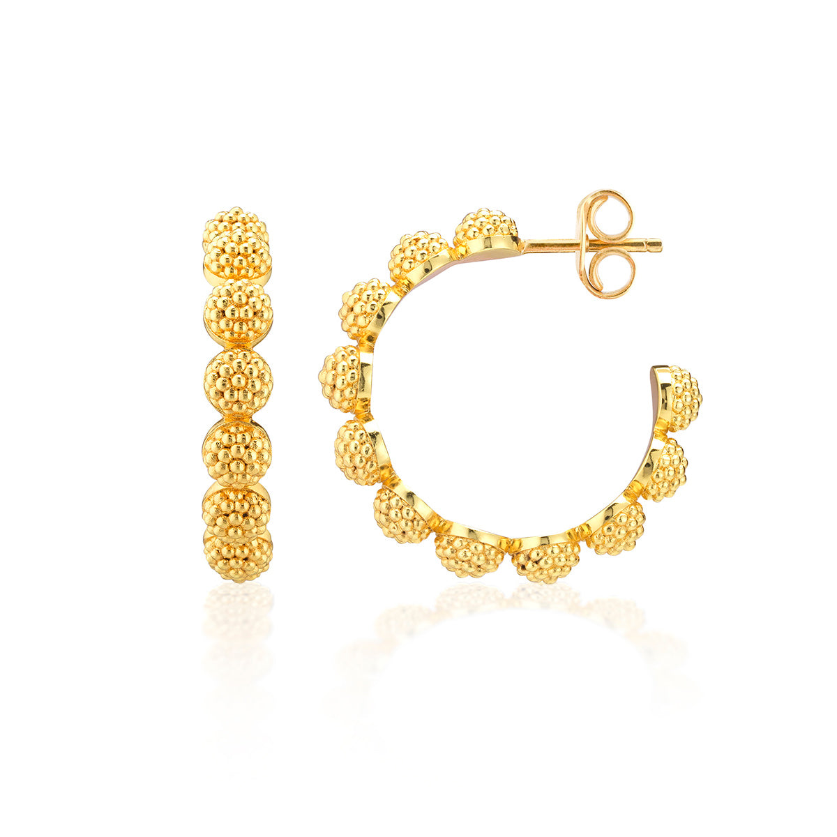 Berry Icon Small Hoop Earrings - Gold - Image 3