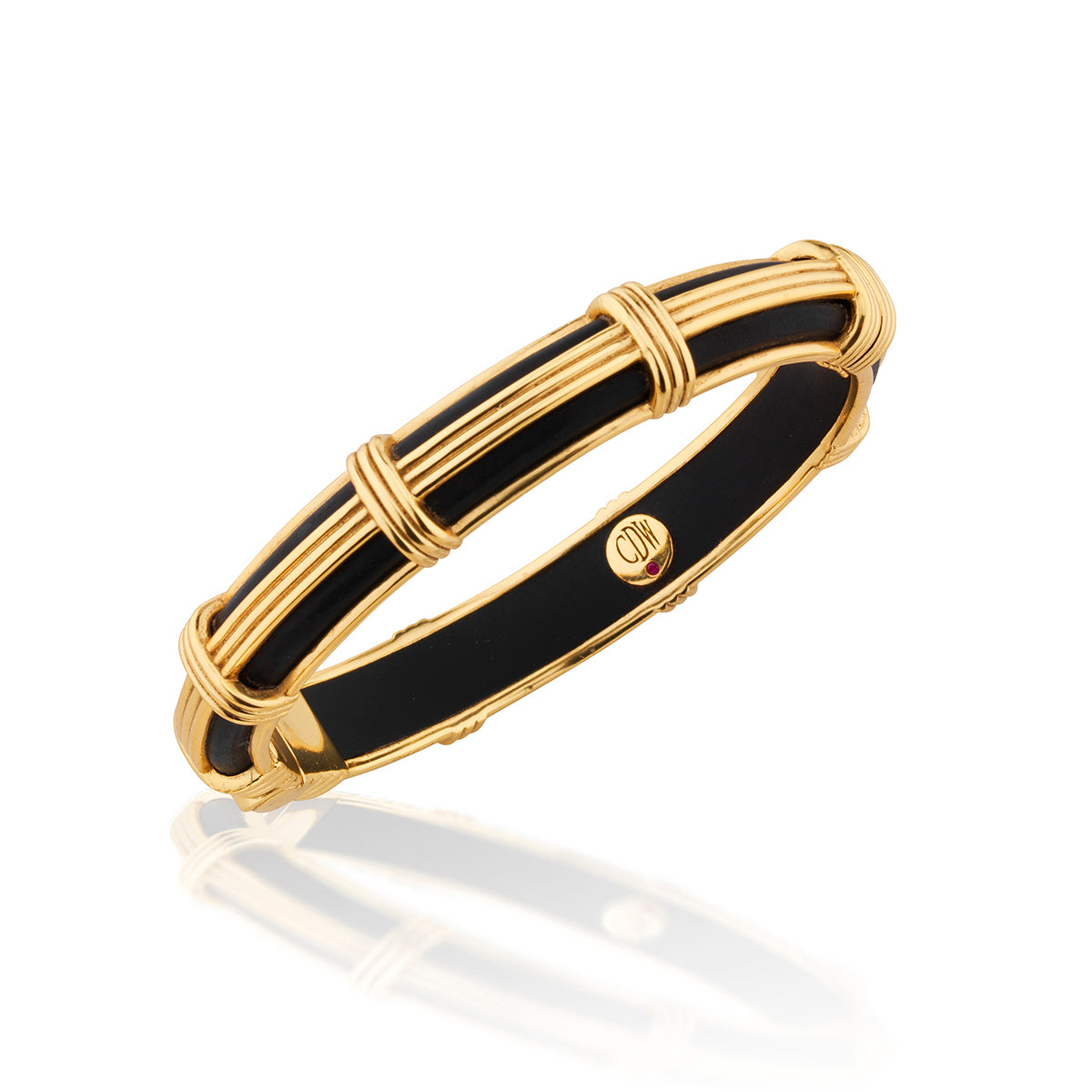 Gaia Petite Hinged Bangle. S/M - Ebony - Image 3