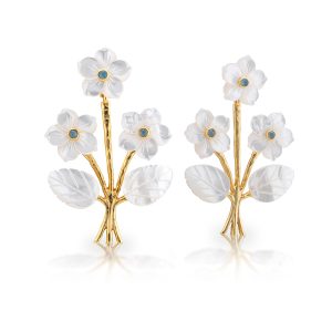 Mermaid Garden Convertible Bouquet Post Earrings - MOP/Ocean Jade