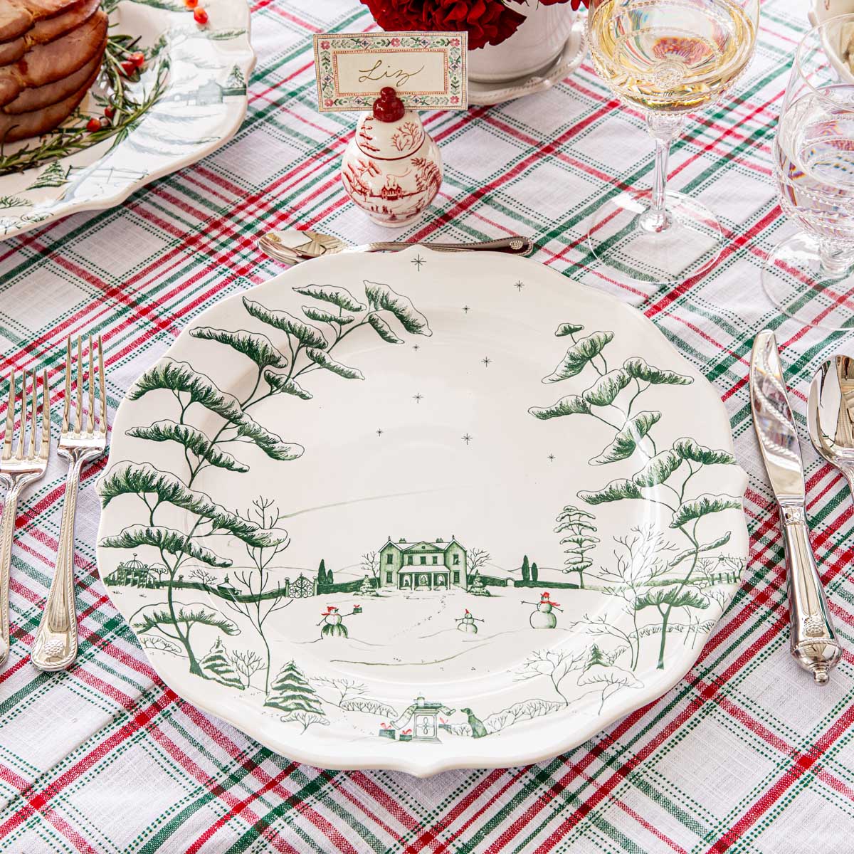 Country Estate Winter Frolic Charger/Platter - Evergreen - Image 3