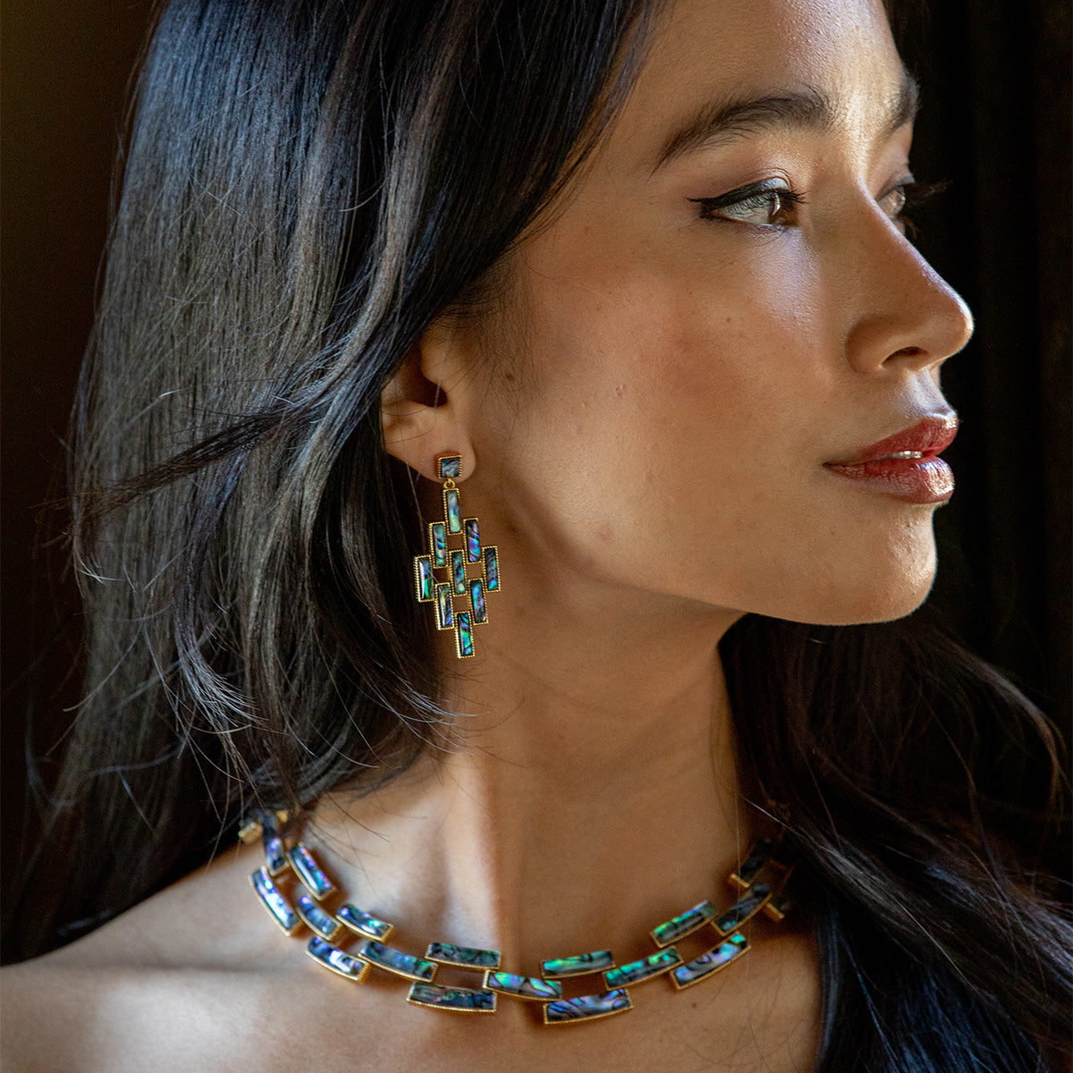 Pathway Post Drop Earrings - Abalone - Image 4
