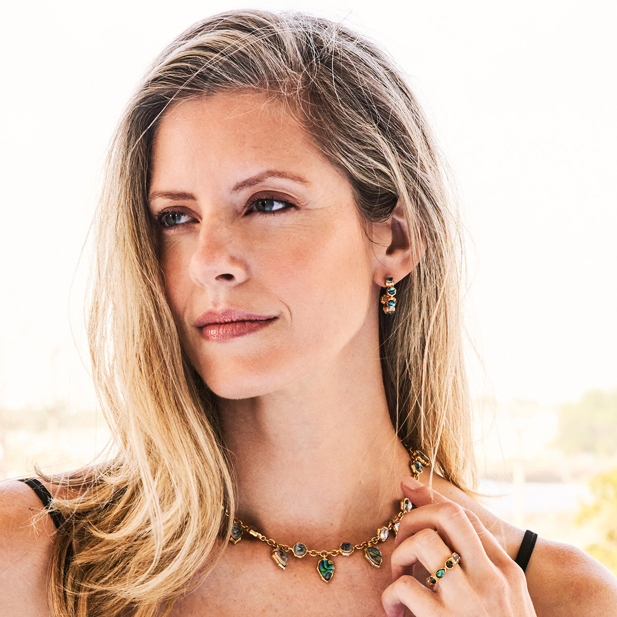 Aurora Small Hoop Earrings - Abalone - Image 2