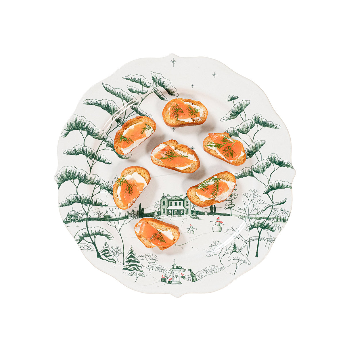 Country Estate Winter Frolic Party Plate Assorted Set/4 - Evergreen - Image 3