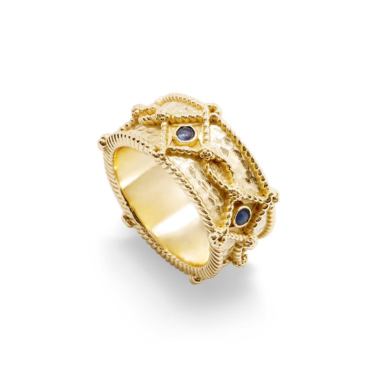 Victoria Ring Band - Gold/Blue Labradorite - Image 5