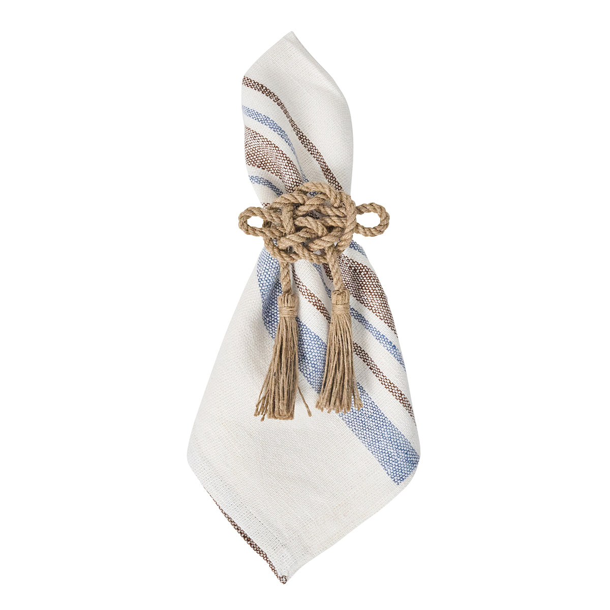 Danish Stripe Napkin Set/4 - Taupe - Image 2