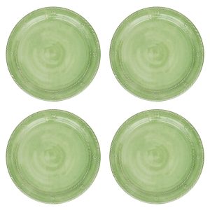 Berry & Thread Melamine Dinner Plate Set/4 - Seagrass