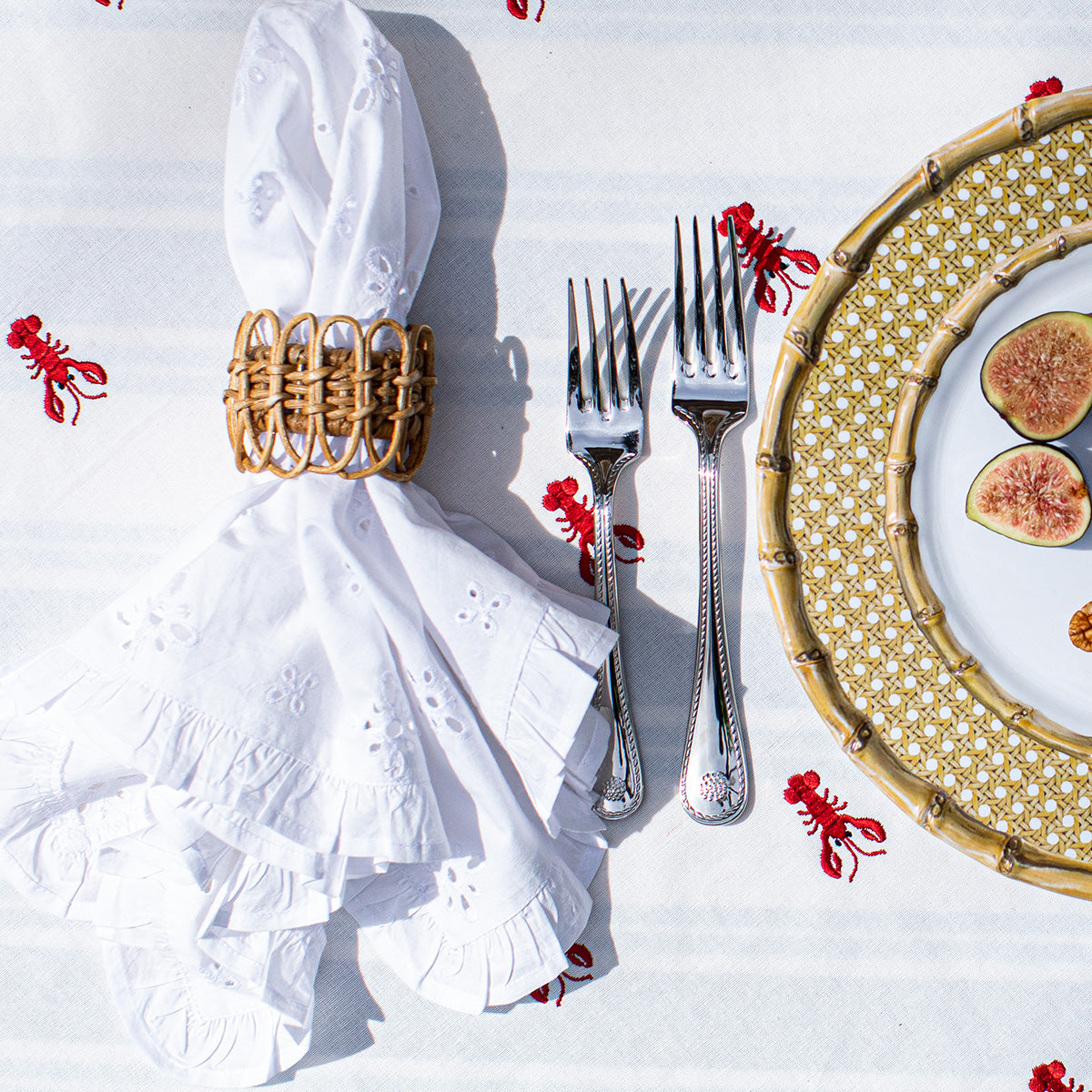 Eyelet Napkin - White - Image 4