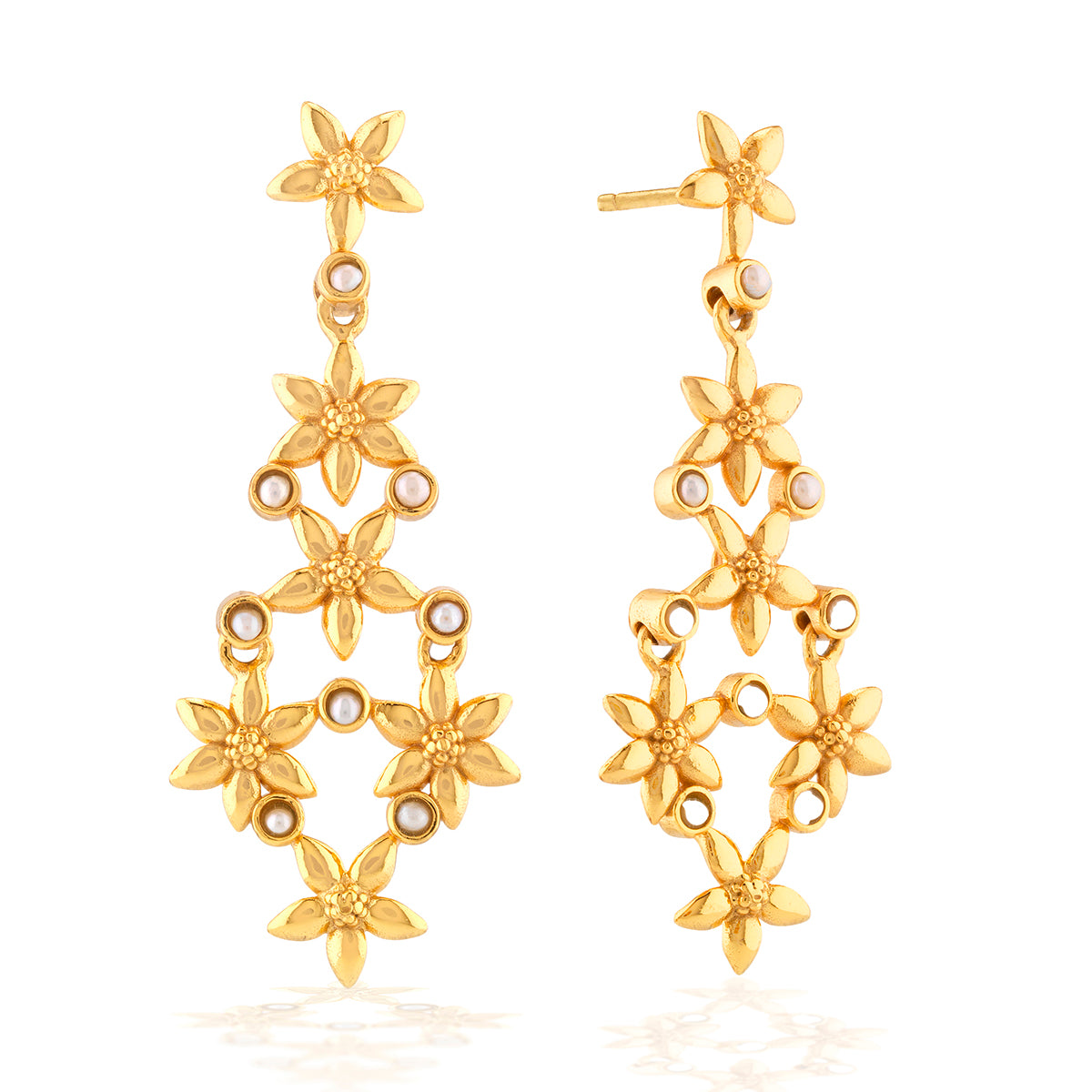 Jasmine Drop Earrings - Pearl White