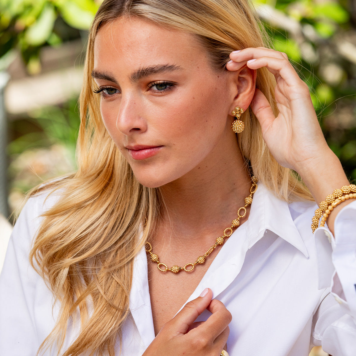 Berry Clover Drop Earrings - Gold - Image 2