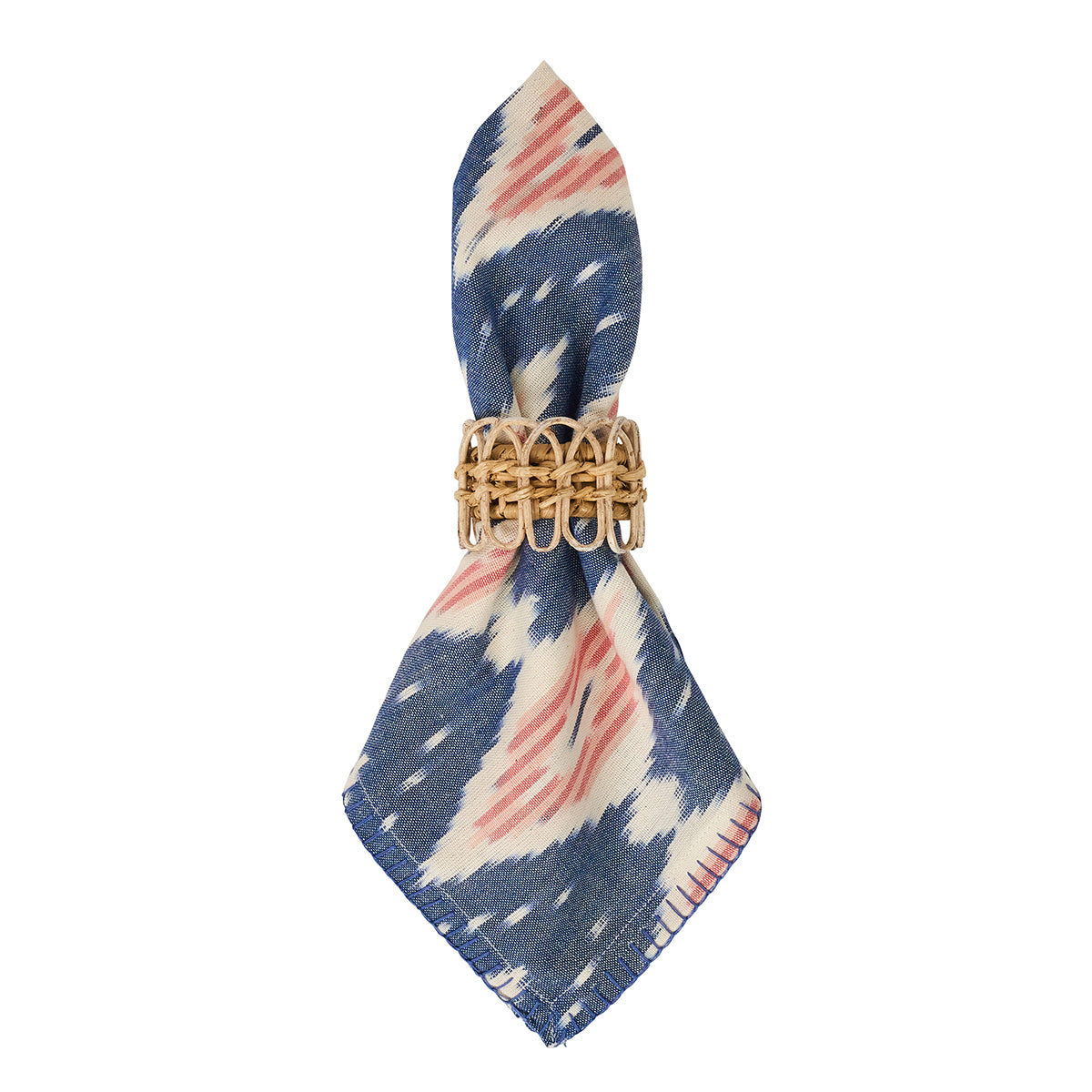 Ikat Napkin Set/4 - Blue/Pink - Image 2