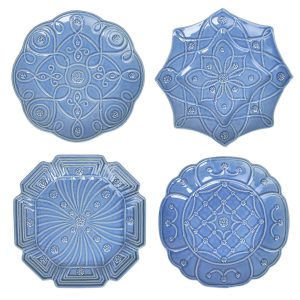 Jardins du Monde Dessert/Salad Plate Assorted Set/4 - Chambray