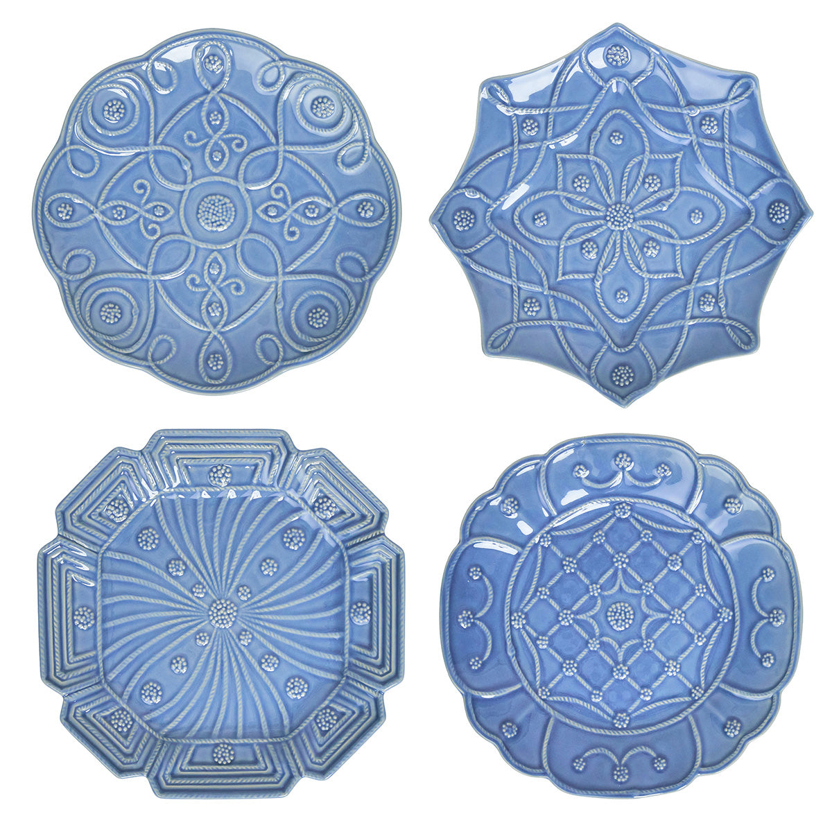 Jardins du Monde Dessert/Salad Plate Assorted Set/4 - Chambray